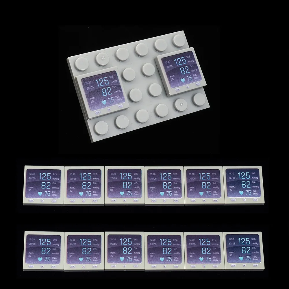 MOC 10PCS Printed Data Screen 3068 2x2 Figures Body Index Bricks Stacking Pattern Building Block Toy Adults Boys Holiday Gift