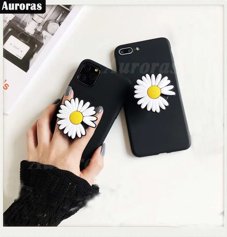 Auroras For Google Pixel 8 Pro Case With Chrysanthemum Holder Silicone Soft Shockproof Shell For Google Pixel 8A Cover Funda