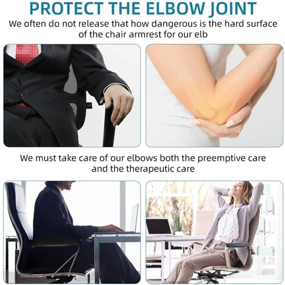 2pcs/Set Chair Armrest Pads Office Chair Parts Arm Pad Armrest Replacement with 4pcs Screws Repair Chair Arm Rest