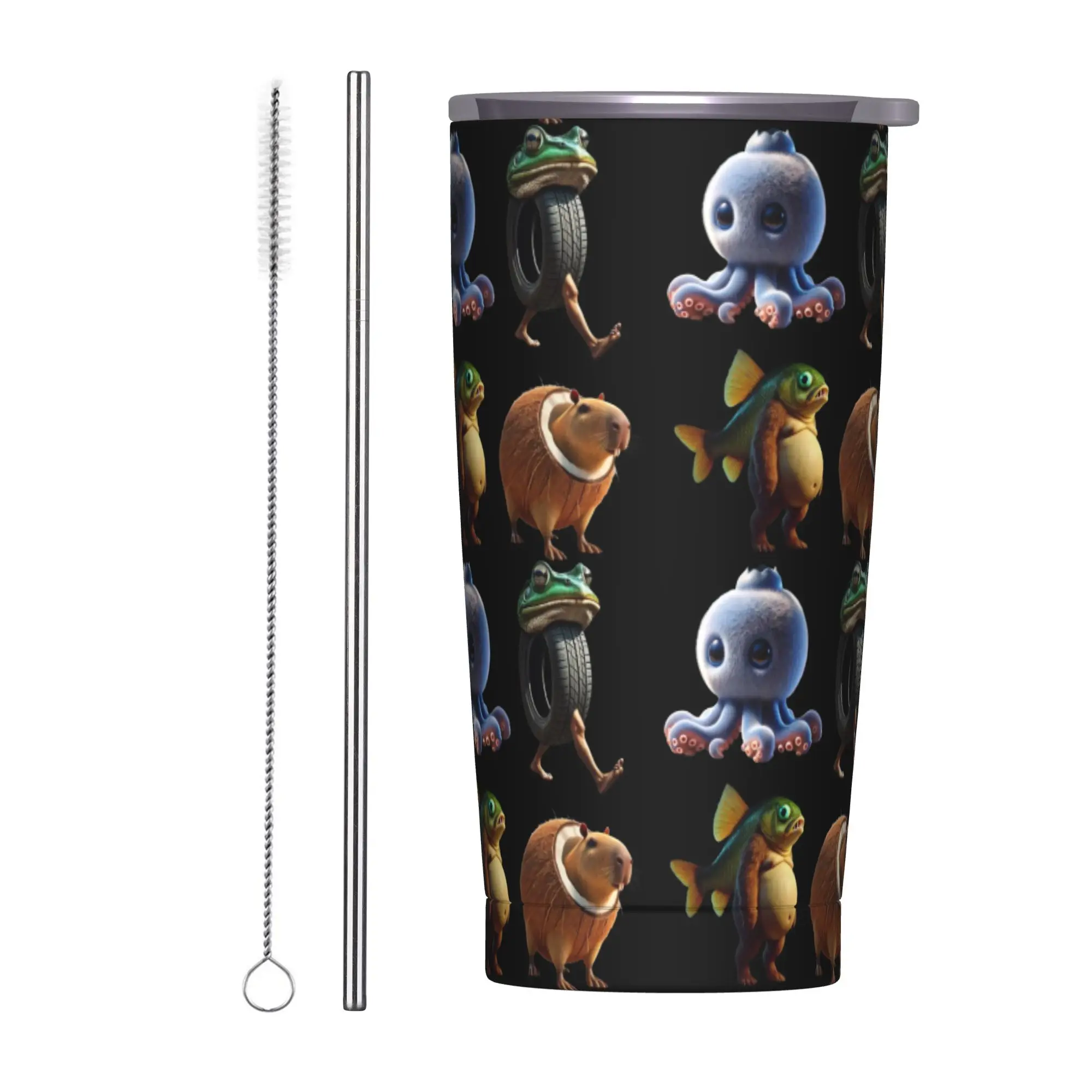 Italian Brainrot Pack Tumbler Vacuum Insulated  Coffee Cups Stainless Steel Office Home Mug Spill Proof, 20oz