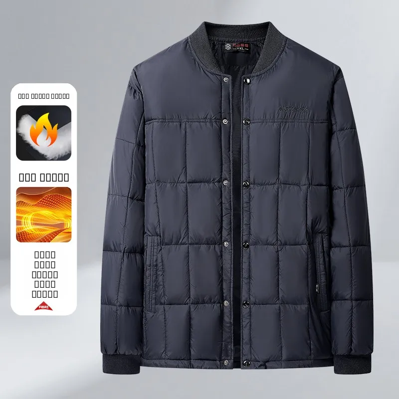 

Men's Cotton Jaet Stand Collar Thiened Casual Warm Windproof Winter Clothes Busin Casual Sle Stand Fit Zipper Clo...