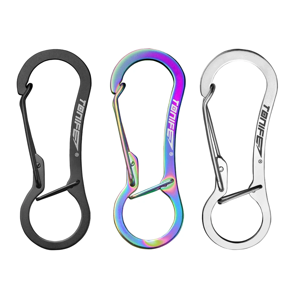 TONIFE Karabiner High Quality Stainless Steel for Carabiner Key Rings, Carabiner Small Snap Buckle Spring Backpack Fasteners