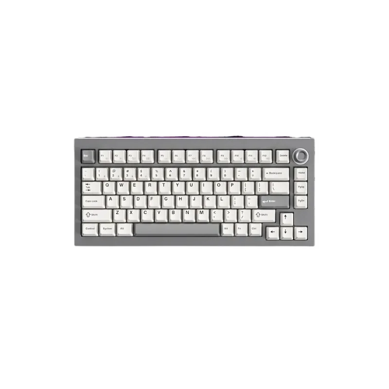 

Wireless keyboard aluminum tuo tuo three-mode customized 75 column knob RGB hot swap gasket structure