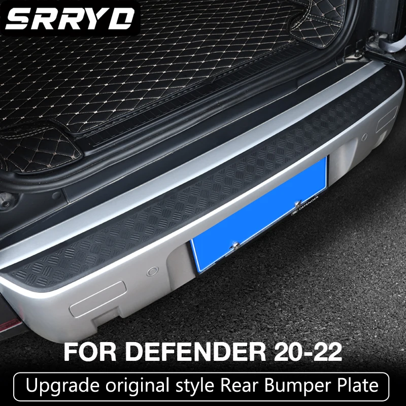 Car Styling Black Car Rear Bumper Plate Trunk Sill Cover Guard For Land Rover Defender 90 110 2020 2021 2022 Auto Accessories