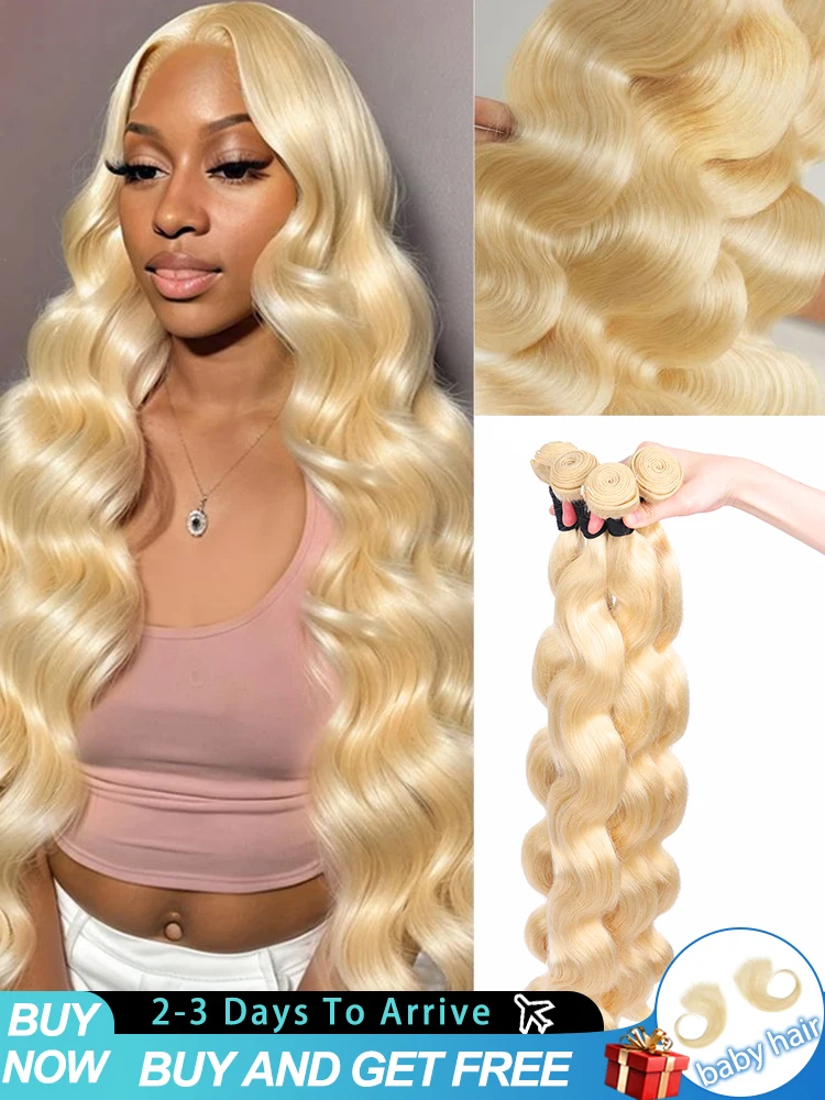

4/5/6 Bundles 613 Blonde Body Wave Hair 100% Unprocessed Brazilian Weave Hair Bundles 32 36 Inch Extensions Remy Hair Wholesale