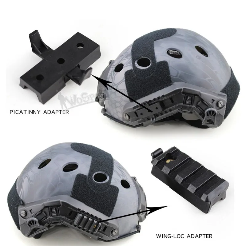 Tactical Helmet Side Rail Guide Adapter Helmet Accessories Scope Alignment Mount Set FAST Helmet Wing-Loc Adapter