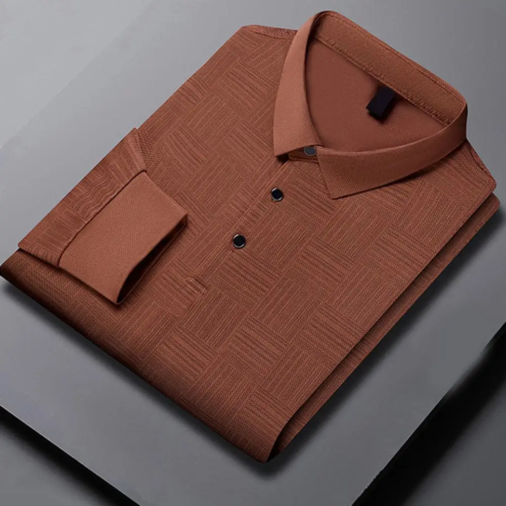 Shirts For Men Fashion Simple Long Sleeve Pullover Autumn Winter Outdoor Urban Business Clothes Fit Top With Button Collar