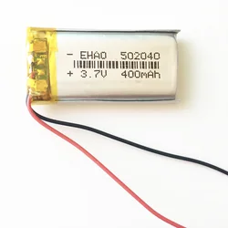 3.7V 400mAh polimerowy akumulator litowo-Lipo 502040 do rejestratora głośnik słuchawki z Bluetooth bransoletka GPS inteligentny zegarek