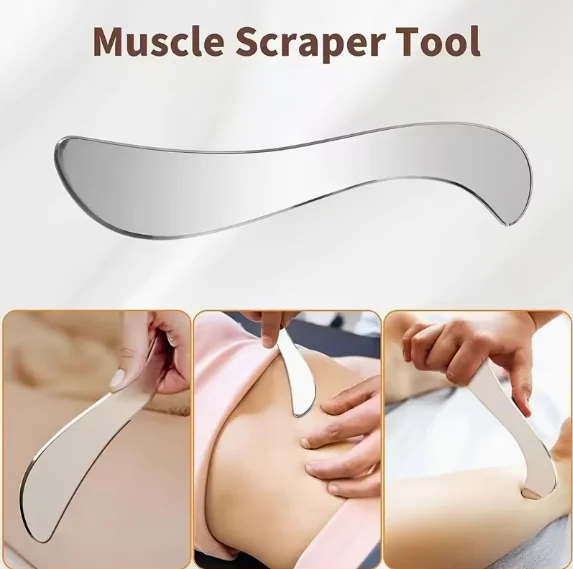 High-quality S-shaped Stainless Steel Fascial Scraping Board, a Special Tool for Facial Scraping, Lifting and Beauty Treatment