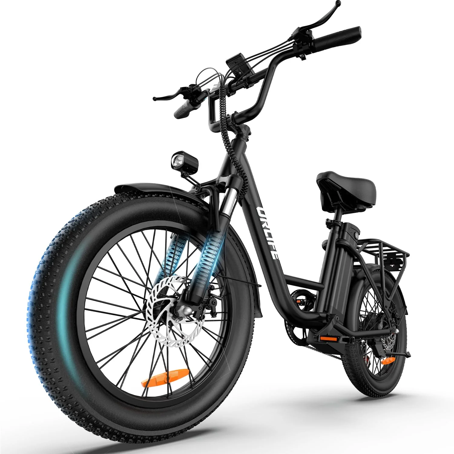 

E20 Ebike 1000W Peak Motor Ebike, 48V 13Ah Removable Battery,80 Miles Max, 20" Fat Tire Electric Bicycle With Colorful Display