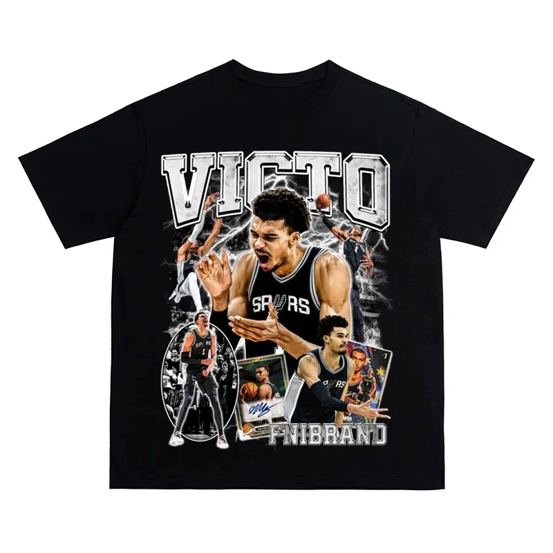 

Victor Wembanyama T Shirt Unisex Basketball Graphic Tee Oversized Crewneck Streetwear Fan Top Y2K Style Trendy Apparel Loose Fit