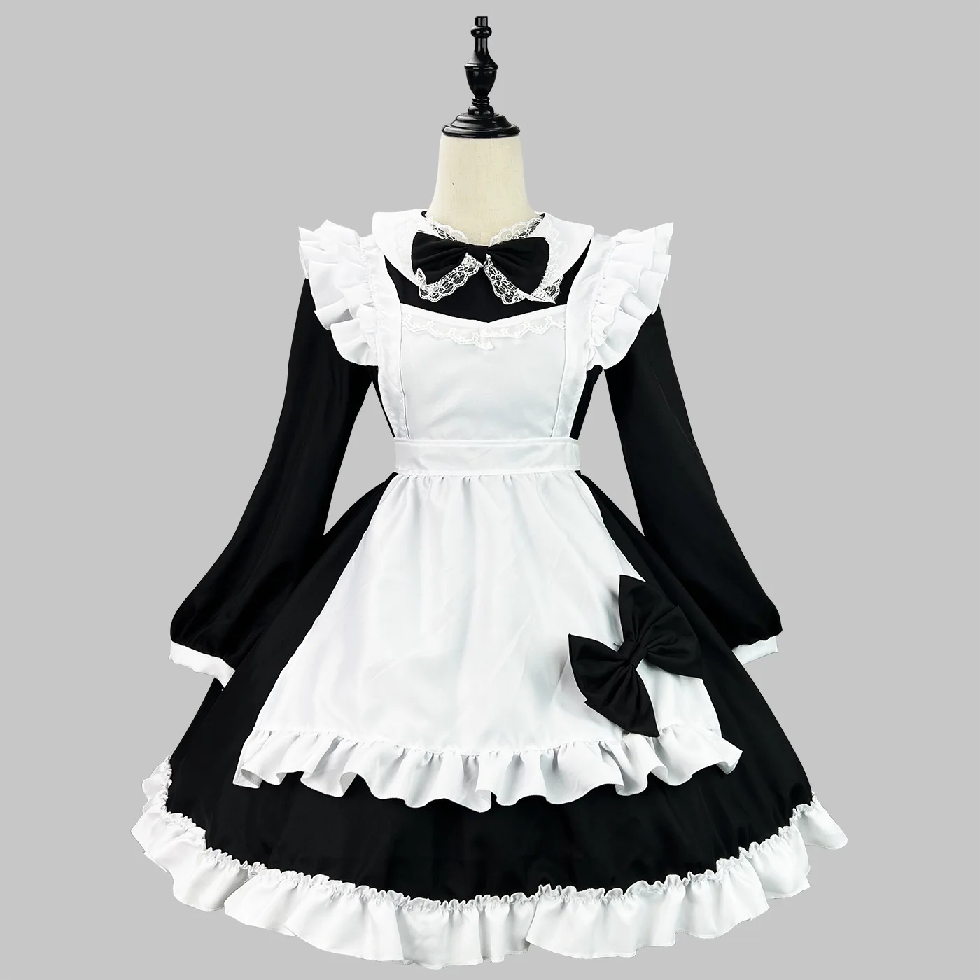 Halloween gioco di ruolo donne ragazze vestito quotidiano cameriera Cosplay carino giappone stile vestito cameriera maniche lunghe Costume Cosplay