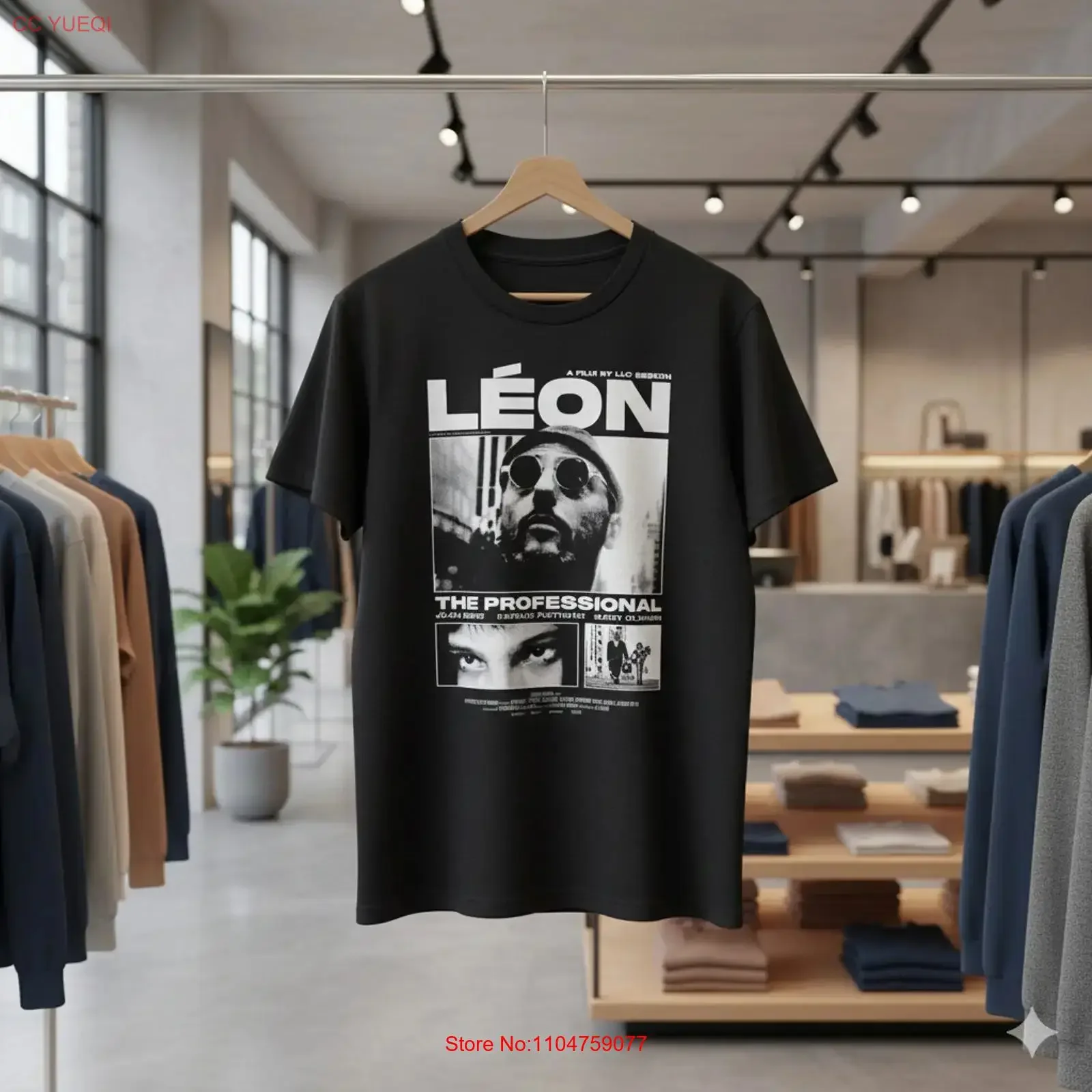 Leon The Professional Inspired Vintage Movie Poster Black T Shirt S350 vintage Washed streetwear homme Top For Everyday Wear