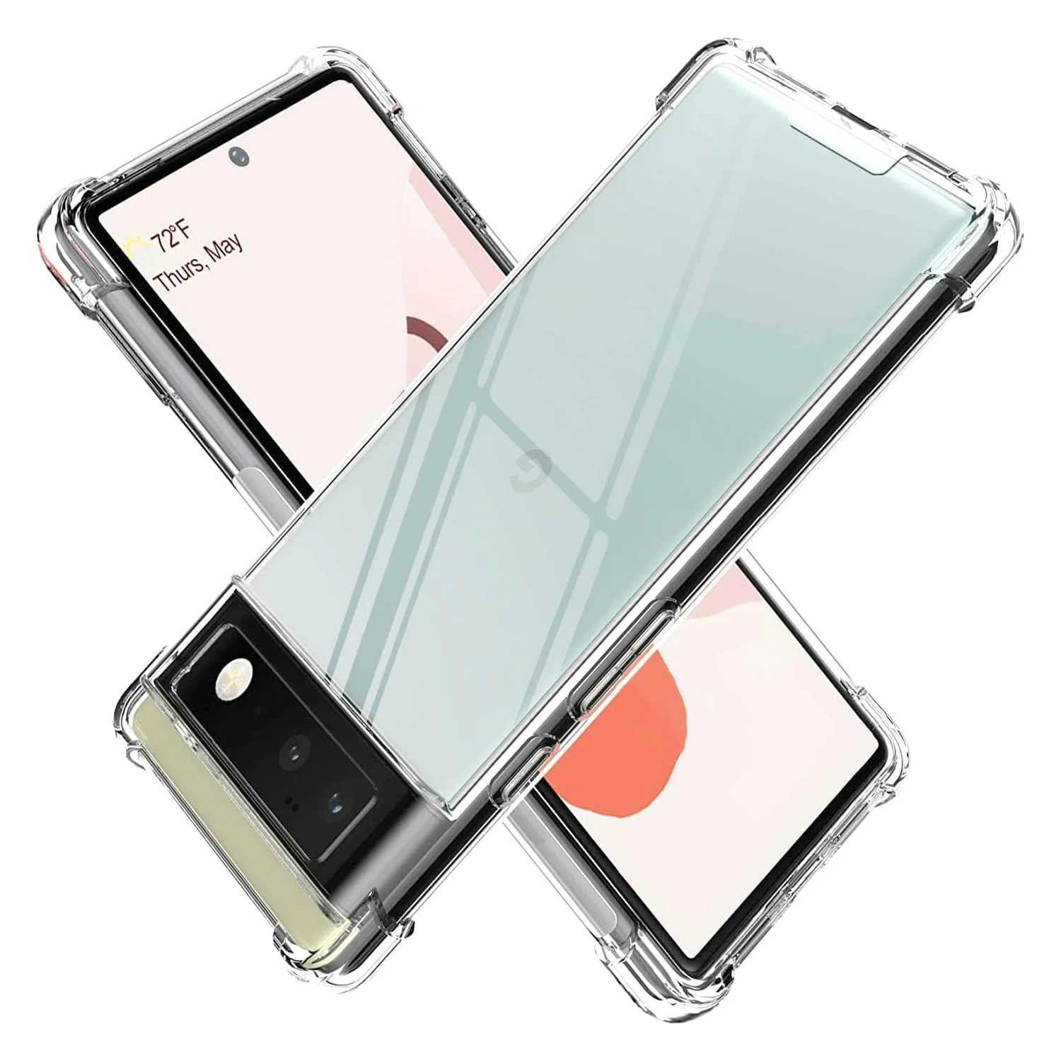 New Style Case for Google Pixel 8 7 6 Pro Pixel 5 4A 4 3A 3 XL Clear Transparent Reinforced Corners TPU Shockproof Flexible Cove