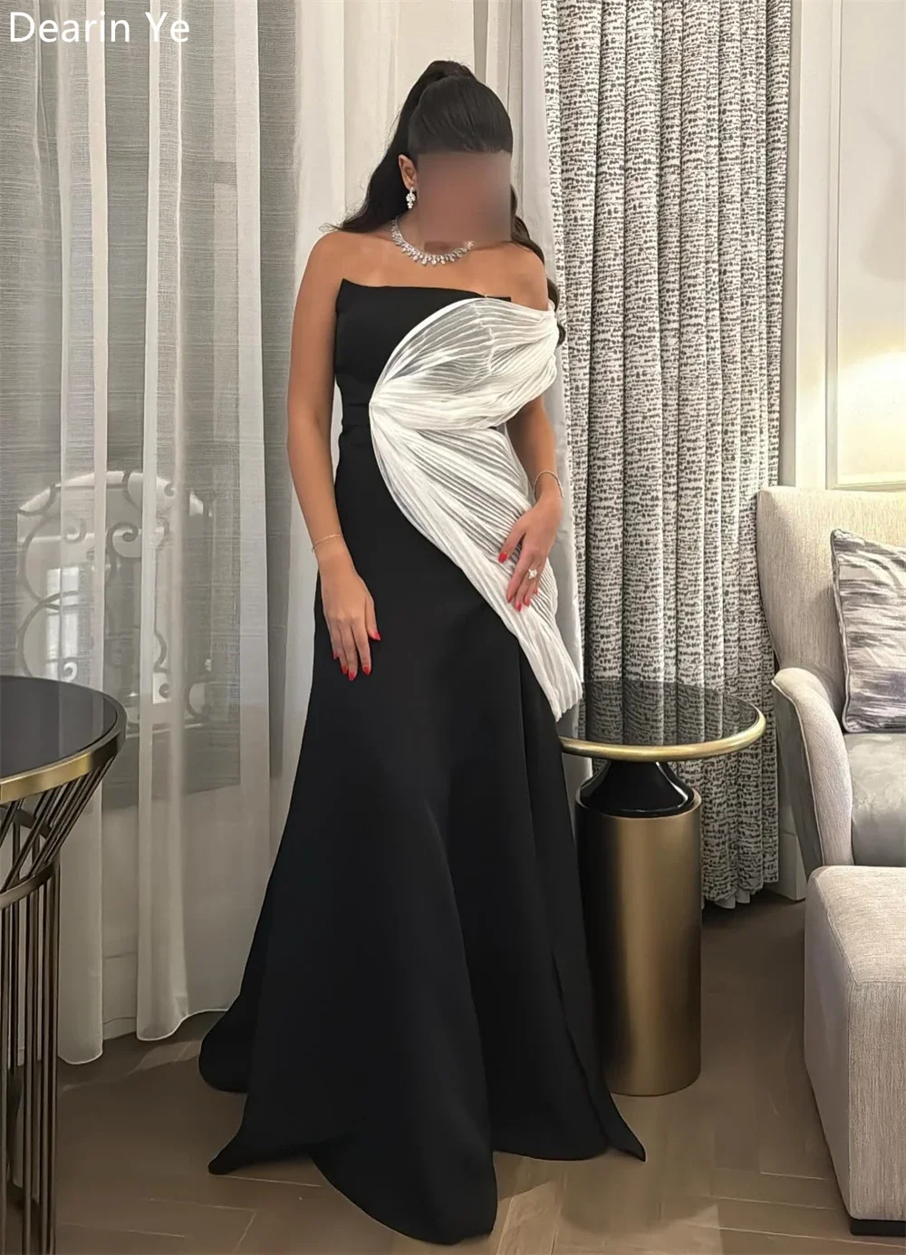 Customized Prom Gown Formal Dearin Off-the-shoulder A-line Floor Length Skirts Draped Ribbon Ruffle Bespoke Occasion Dresses Sau