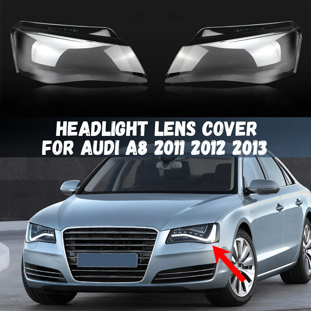 Headlights Lens Cover For Audi A8 D4 2011 2012 2013 Headlamp Glass Lamp Shell Transparent Lampshade Car Accessories