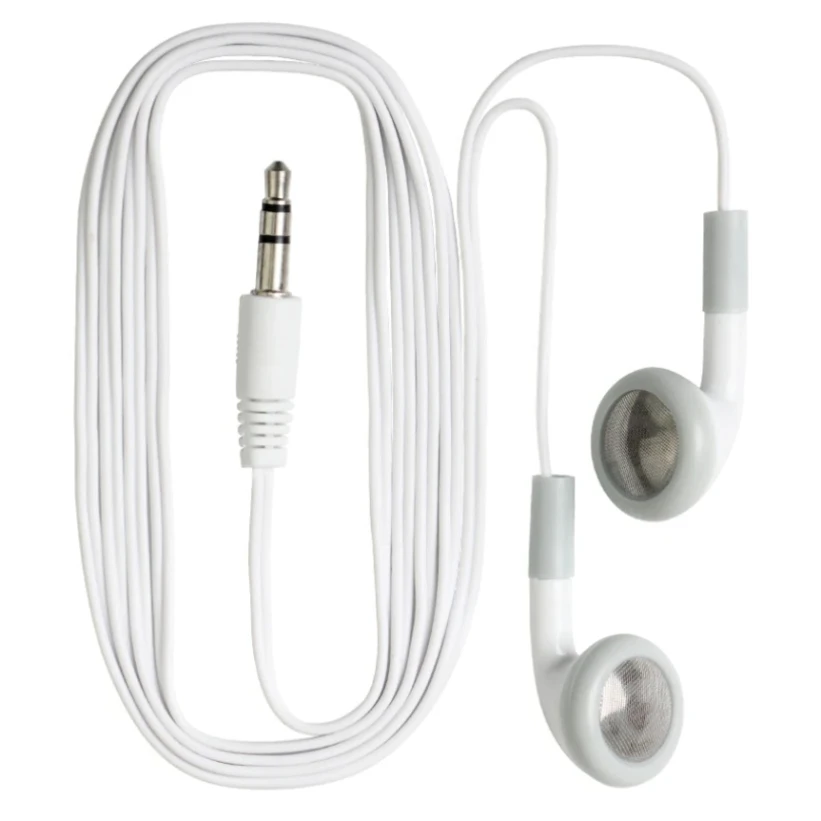 200pcs In Ear Wired Earphone Low Cost Stereo Earbuds White Disposable Music Headset for Hospital Hotel Museum School Library