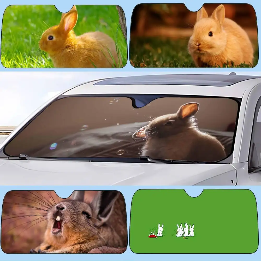 

Funny Rabbit Car SunShade Windshield Funny Sun Shade Foldable UV Ray Sun Visor Protector Sunshade For Front Window