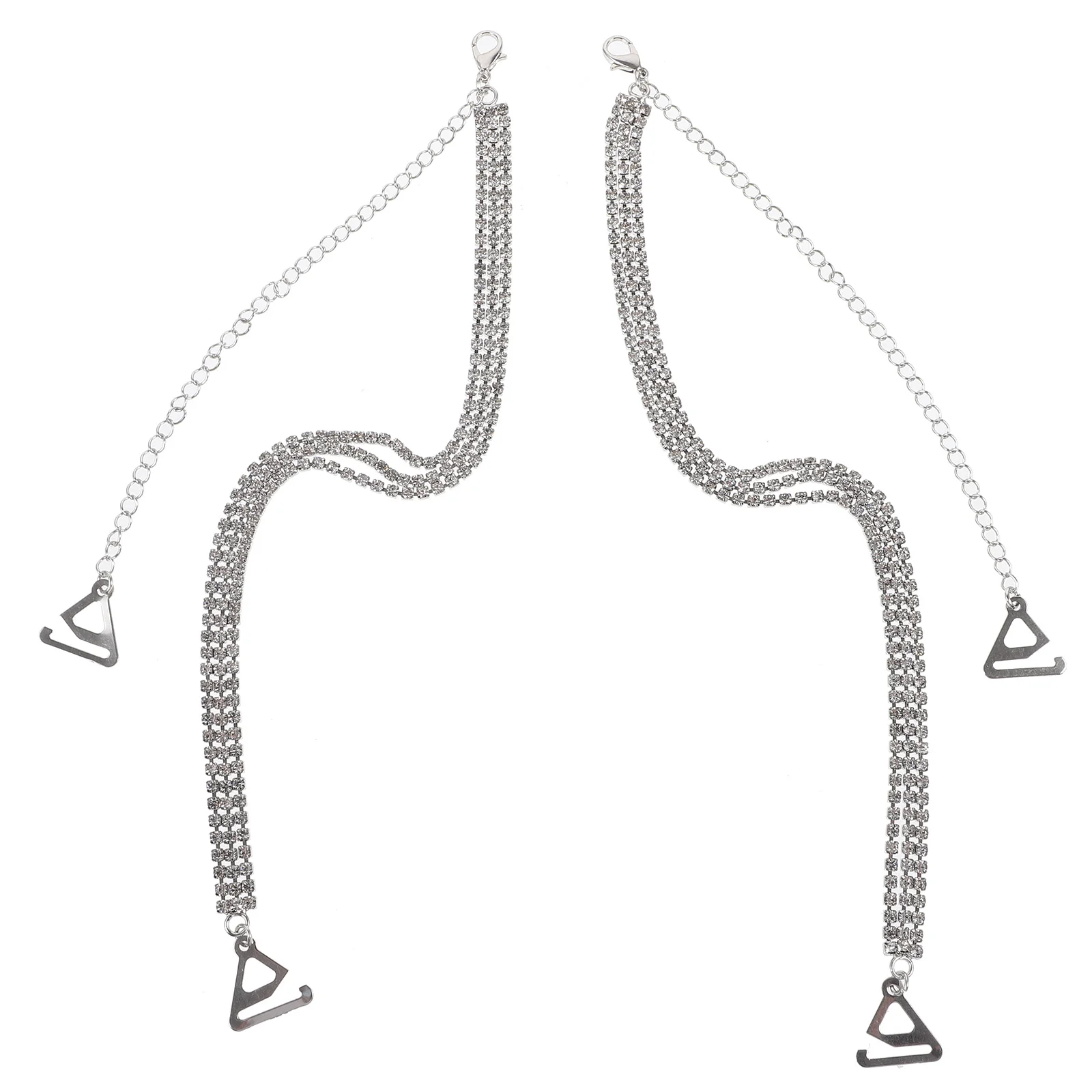 زوج واحد من أشرطة حمالات الصدر المصنوعة من حجر الراين وحزام الكتف المزخرف للنساء، بديل عصري لحفلات الزفاف على الشاطئ #2