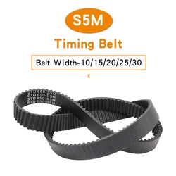 Pulley Belt S5M-850/860/865/870/880/890/900/905/925/930/935 Rubber Transmission Belts Width 10/15/20/25/30 mm For 5M Belt Pulley