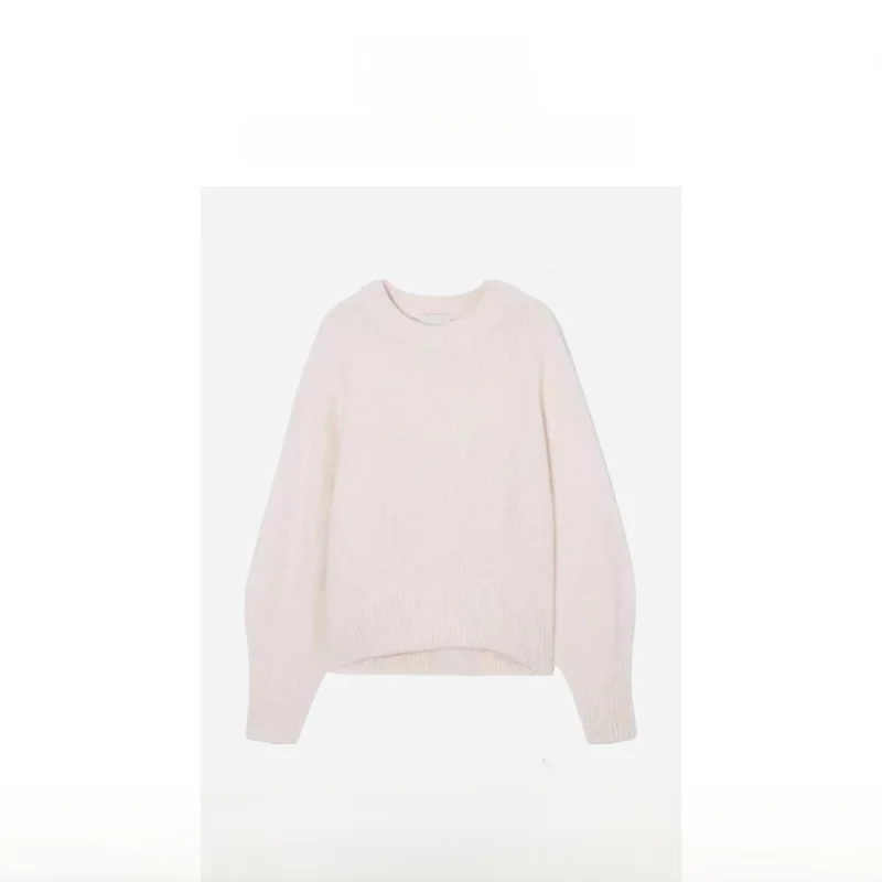 Nada escrito suporte ajuste redondo ne lã mistura longo sve camisola outono inverno cleanfit sle senhoras tamanho grande roupa interior