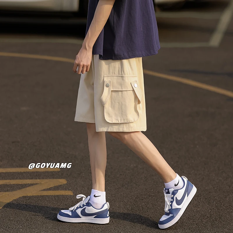 

Khaki Men's Casual orts Straight Leg Workwear Pants Summer Five-Quarter Length Breathable Comfortable Faionable y S...