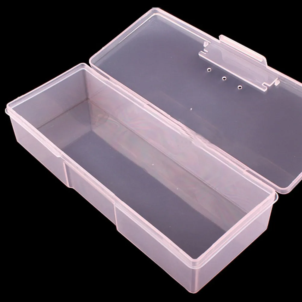 5Pcs Transparent PVC Manicure Storage Box with Lid for Nail Tools Jewelry Buttons Coins Desktop Organizer Lightweight Dustproof