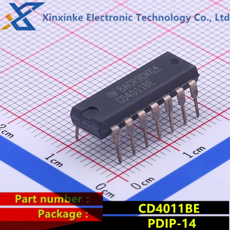 CD4011BE PDIP-14 Logic gate Quad 2-Input CD4011B CMOS Quad 2-input NAND gate baru asli