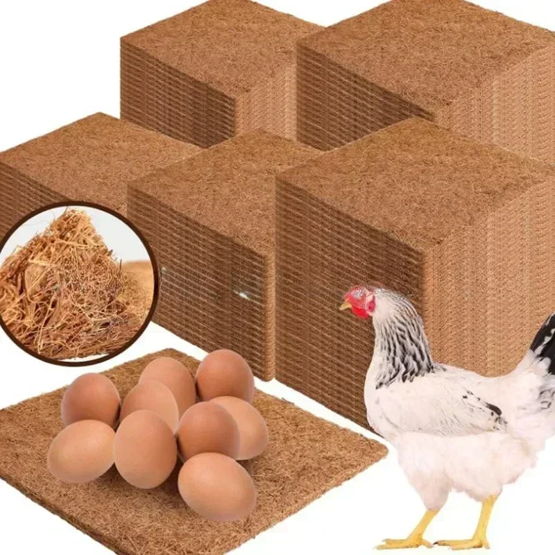 Chicken Nesting Pads Multifunctional Reusable Hens Nest Bedding Mats Natural Coconut Palm Hens Nesting Pad