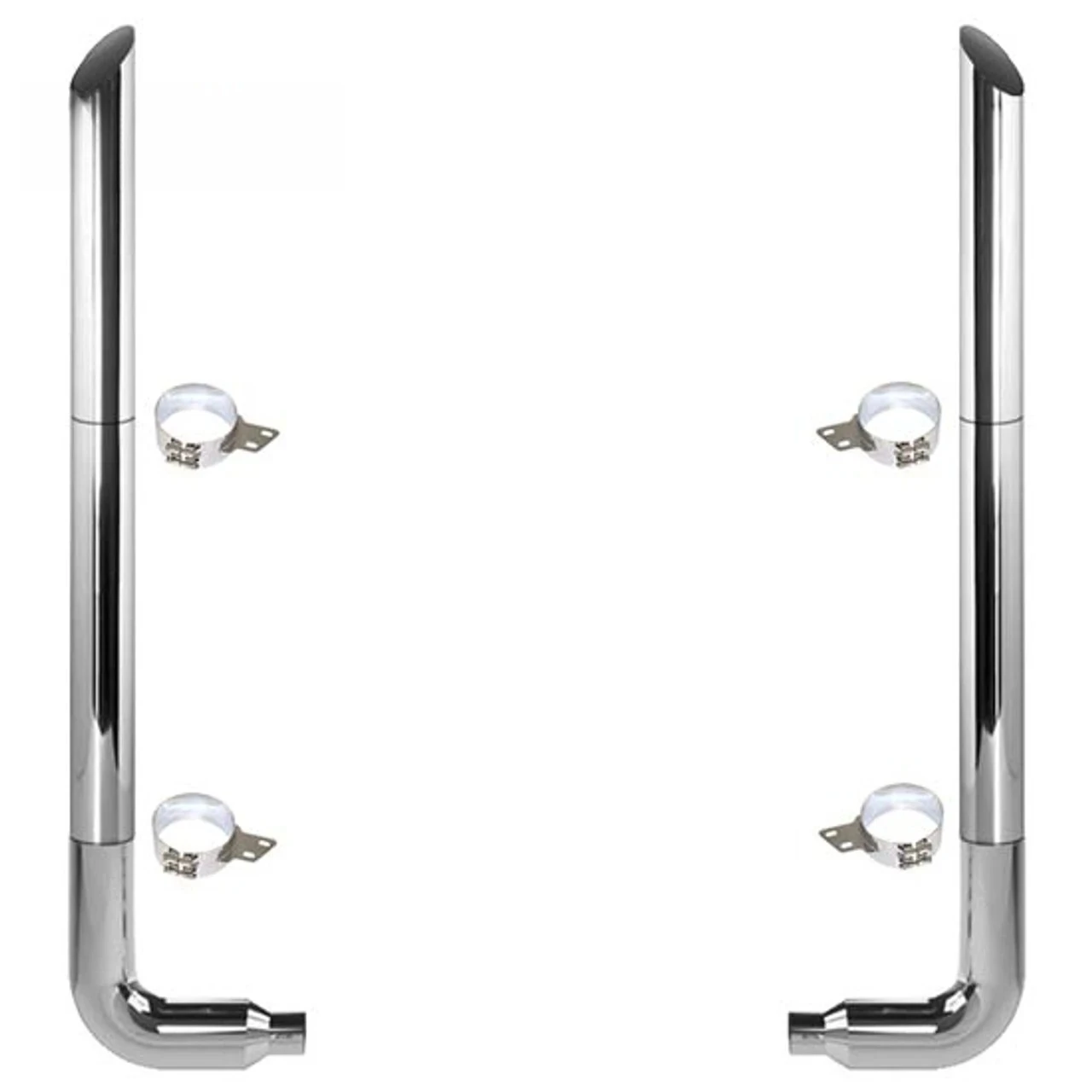 

Full 7inch-5inch Exhaust Kit Long Drop Elbows W/ Miter Stacks for Peterbilt 359, 379, 389