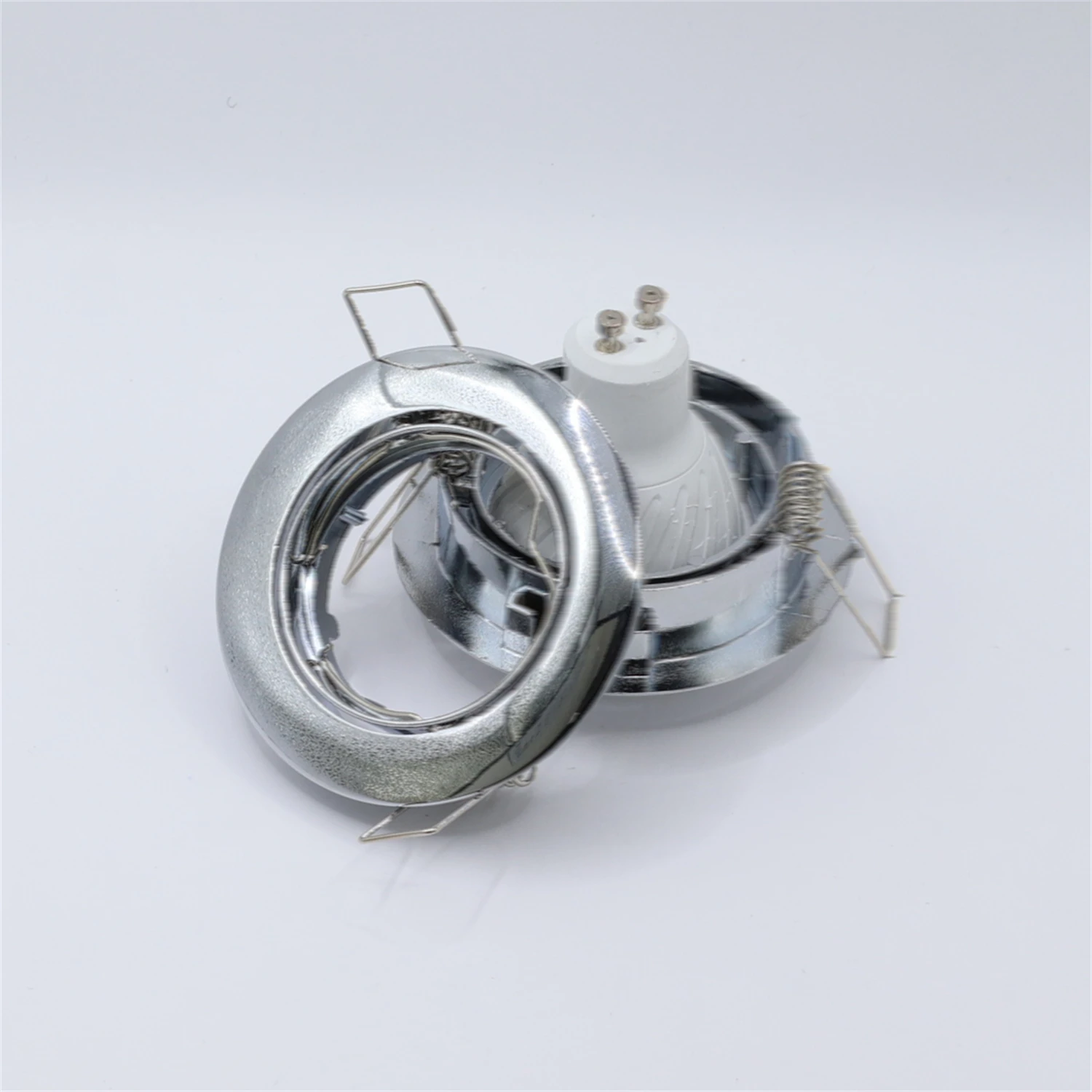 LED Recessed Light Frame Cut Hole 70mm GU10 Chrome Spotlight Mounting