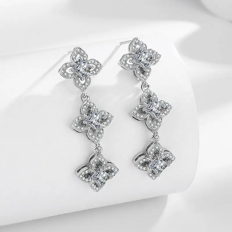 Exquisite jewelry - Long cascading earrings collection - Non-allergenic earrings - Fashionable pierced earrings for ladies