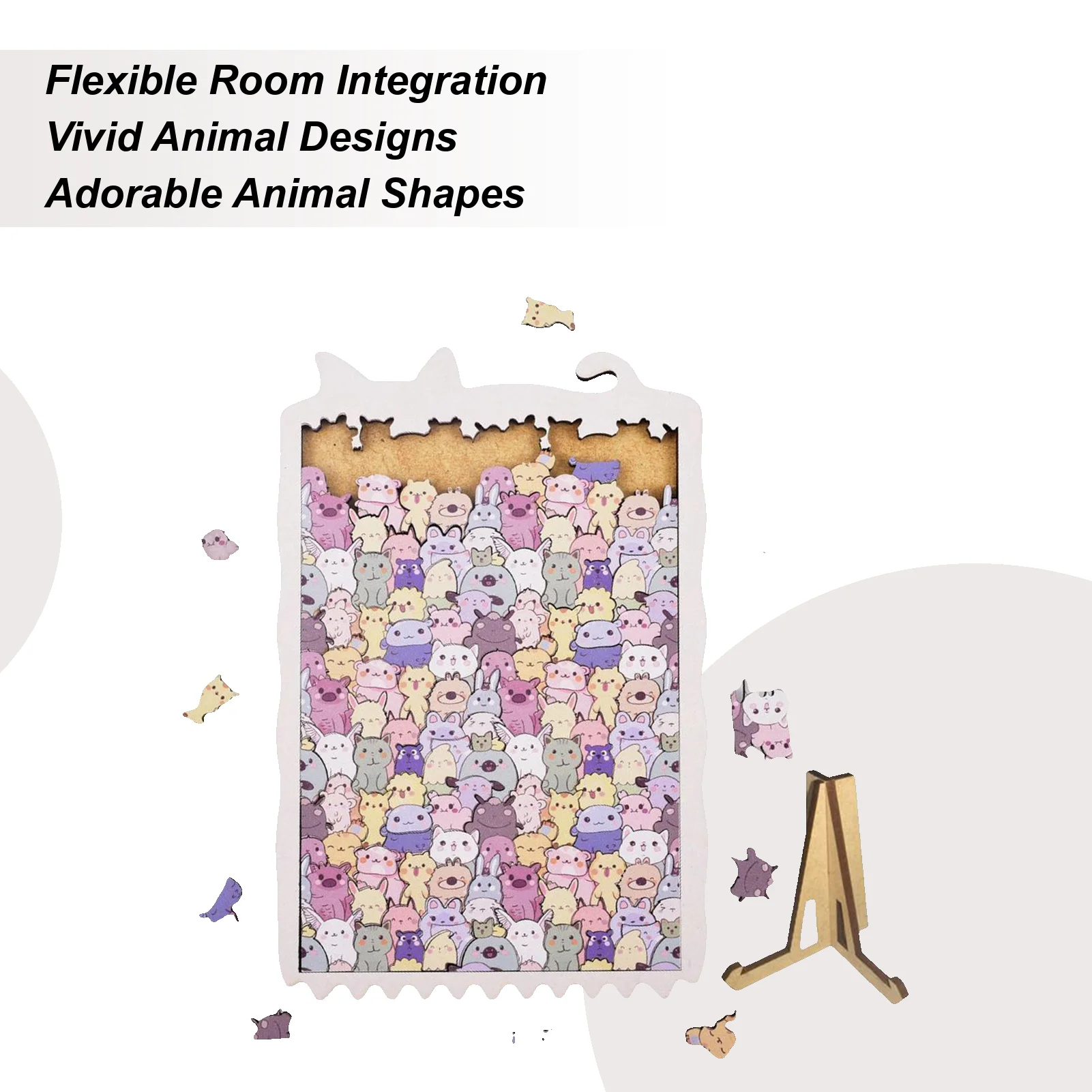 أحجية خشبية على شكل حيوانات بانوراما لتزيين غرفة المعيشة ديكور المنزل ألغاز حيوانات للبالغين والمراهقين لعبة تجمعات عائلية