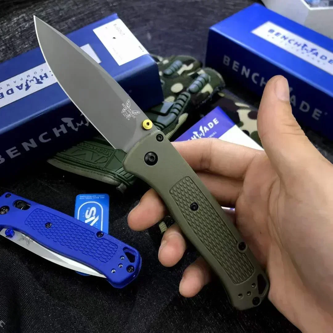 Folding BM 535 Desert/Blue Bugout EDC Pocket EDC Knife 440C Blade Nylon Fiber Handle Hunting Camping Hiking Cutting Gifts Tools