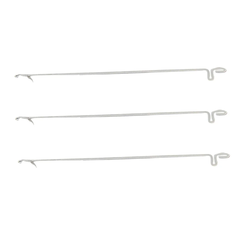 

3pcs Micro Ring Needles Flexible Wire Spreading Easy Use Small Hooks Thread Bead Hole Stainless Steel Weaving Tool Crochet Hook