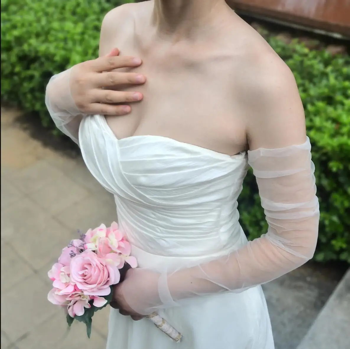 Wedding Dress Sleeves Attachment Accessory Women\'s Arm Sleeves Bridal Gloves Removable Bolero Soft Tulle Accessories