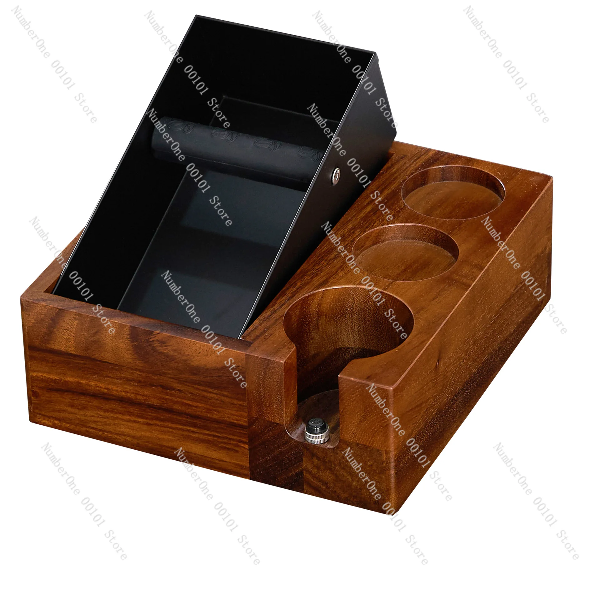 4-in-1 coffee smashing slag box Italian coffee machine handle bracket storage slag box Walnut pressing powder seat slag bucket