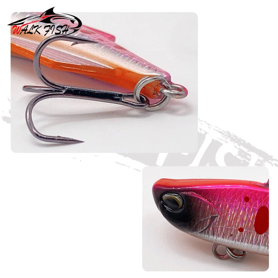 WALK FISH Winter VIB 7cm 20g Sinking Sharp Rattlin Fishing Lure Wobbler For Pike Ice Balance Long Cast Swimbait Fishing Tackle
