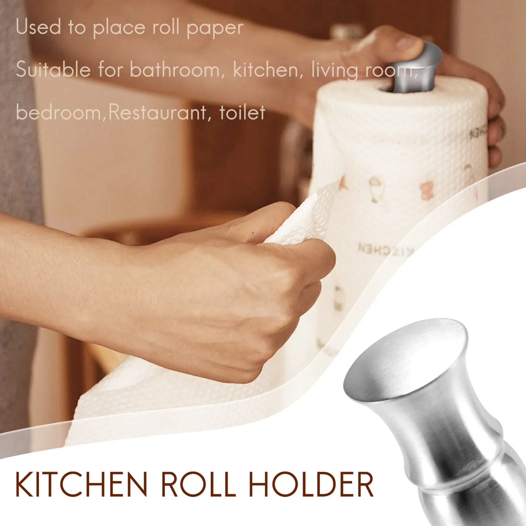 ABZT Vertical Paper Towel Holder Stand Stainless Steel for Home Kitchen Countertop