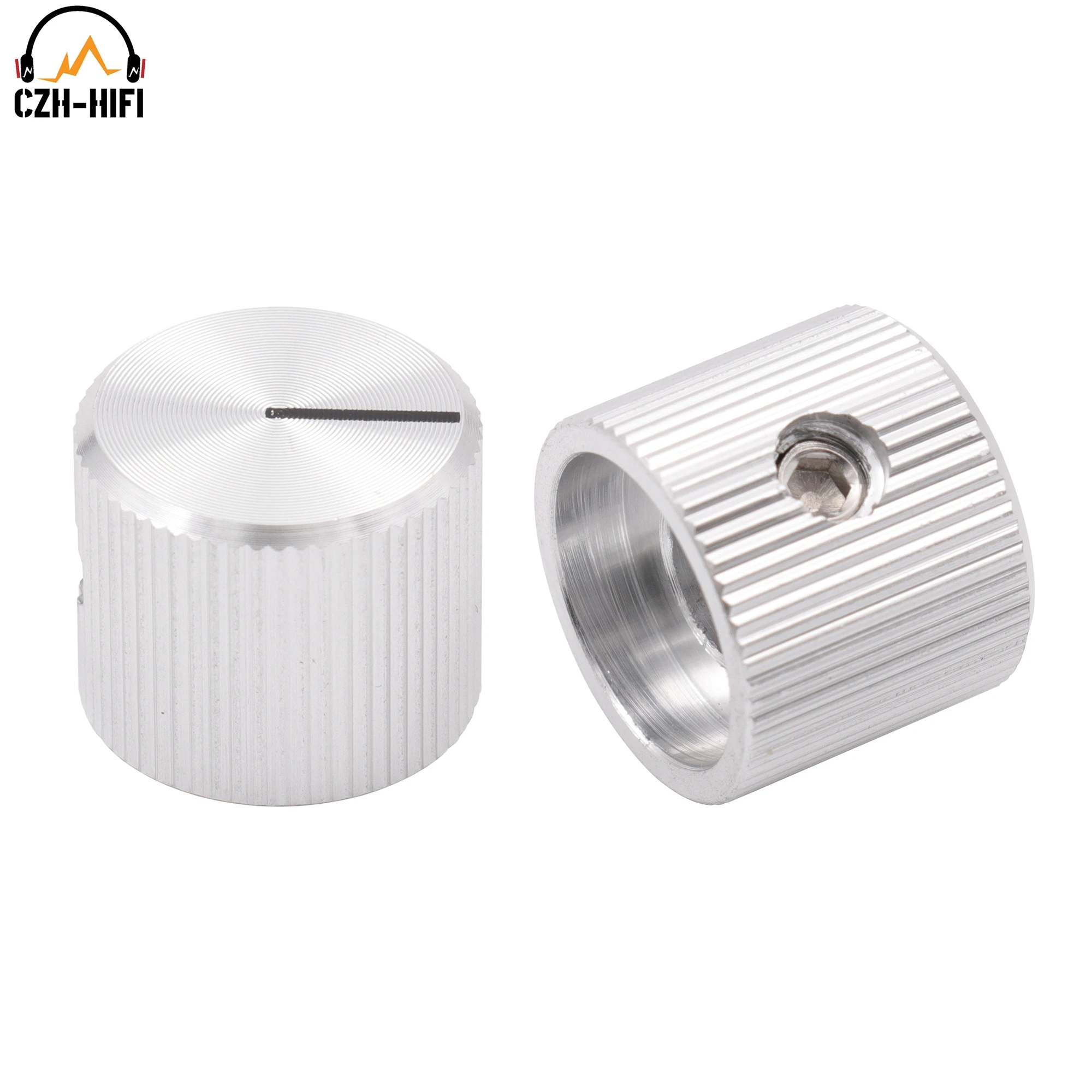 10 stücke Mini CNC Maschine Solide Aluminium Zeiger Knopf Knopf Kappe Gitarre AMP DJ Mixer Radio CD DAC Drehschalter EIN AUS 6,00mm Loch – Detail 15