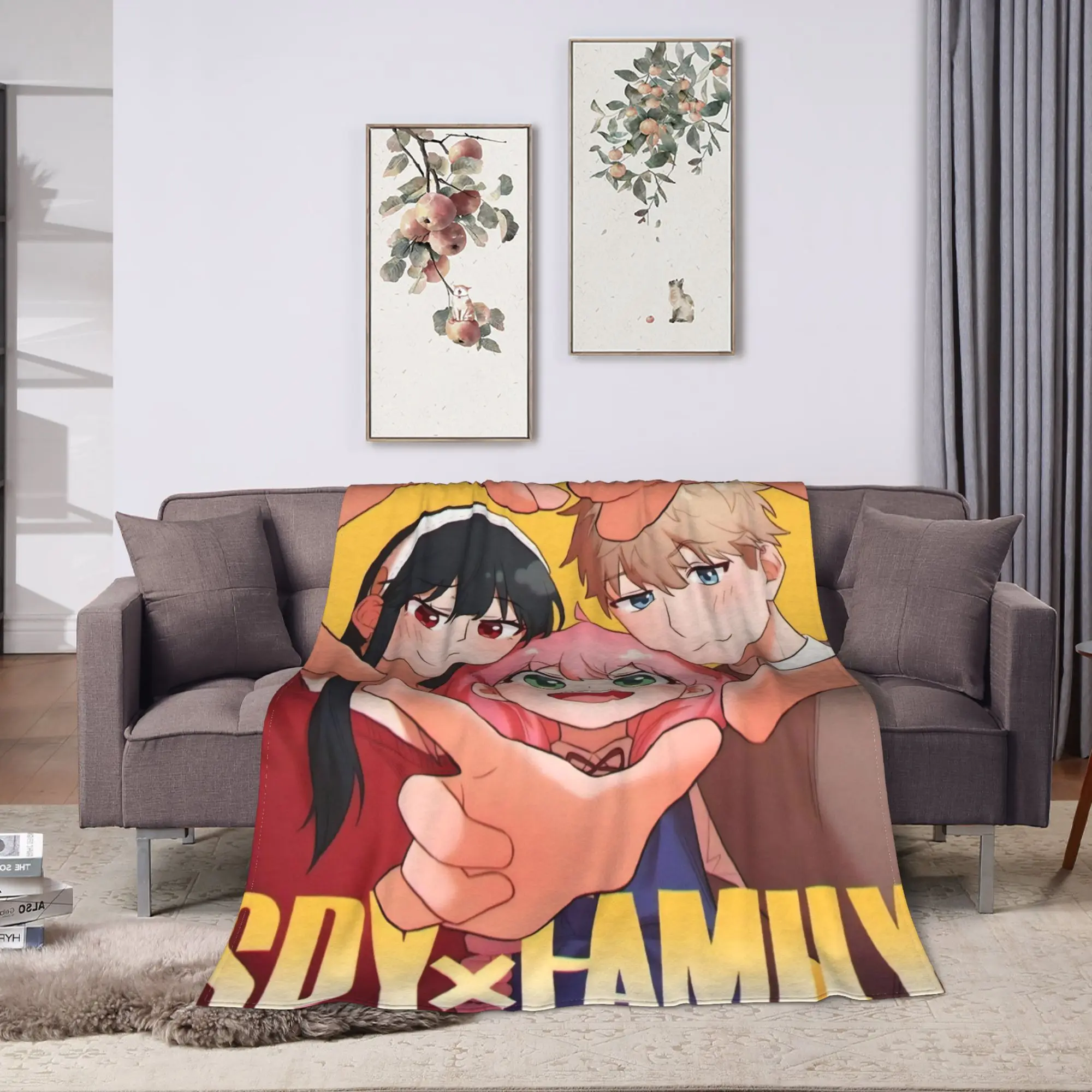 S-Spy X Family  Anya Forger  Flannel Blanket Throw Blanket for Living Room Travel Office Street Trend Bedspread Sofa Bed Cover
