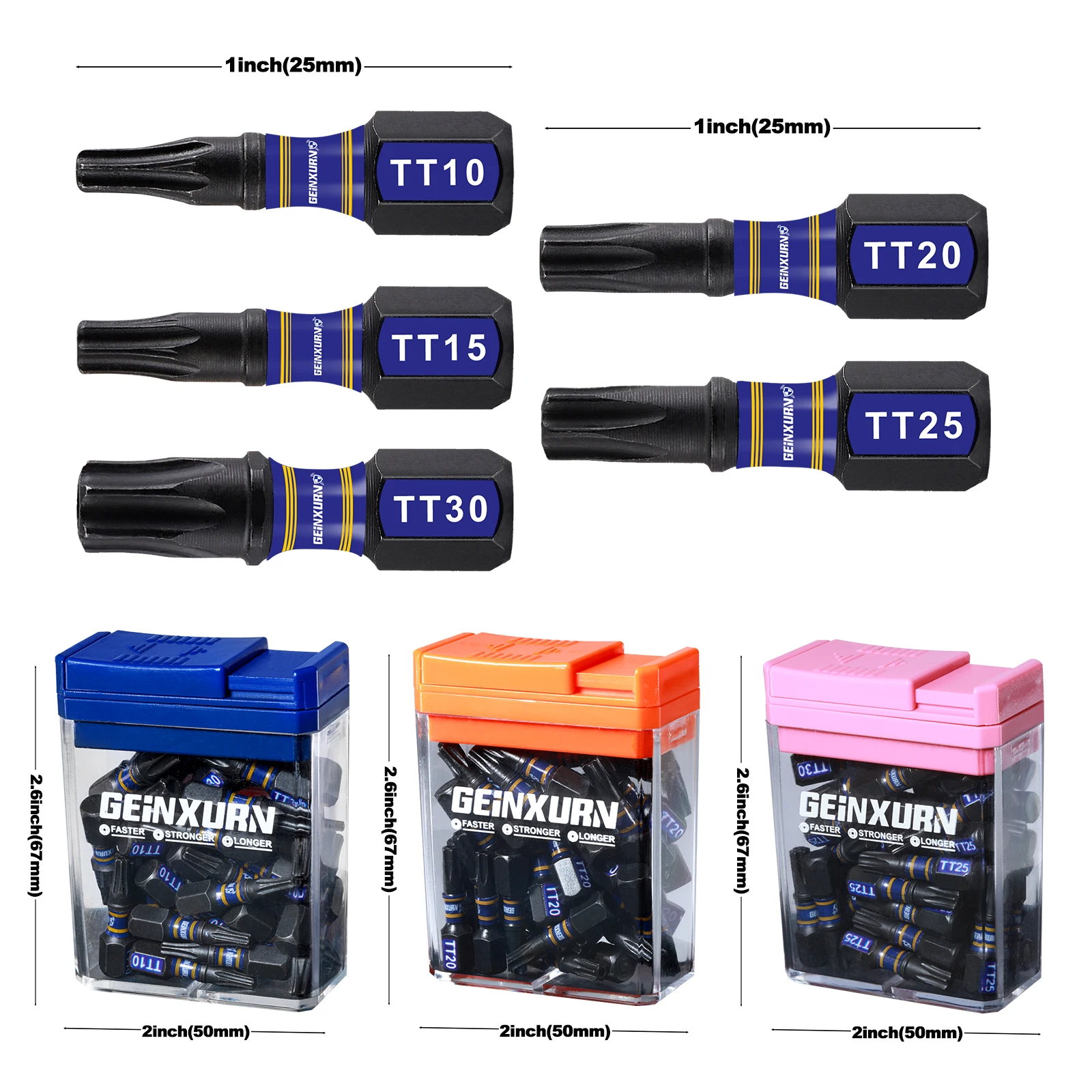 Geinxurn Impact Security Torx Screwdriver Bits Set,91Pcs 1