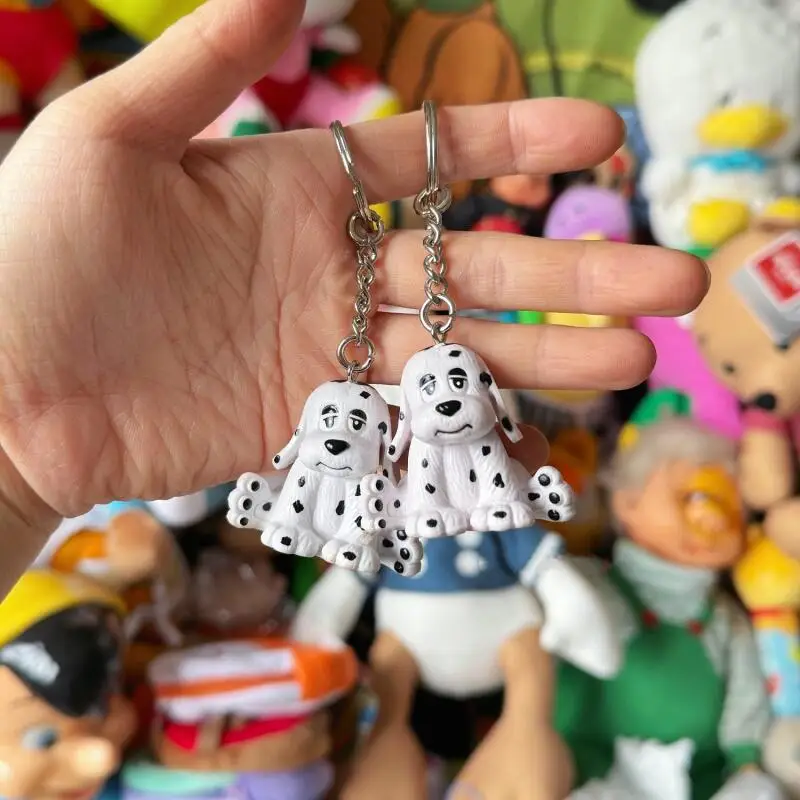 

Disney White 101 Dalmatians Sitting Posture Keychain Makeup Bag Decoration Desk Shelves Display Item Girl Holiday & Weekend Gift