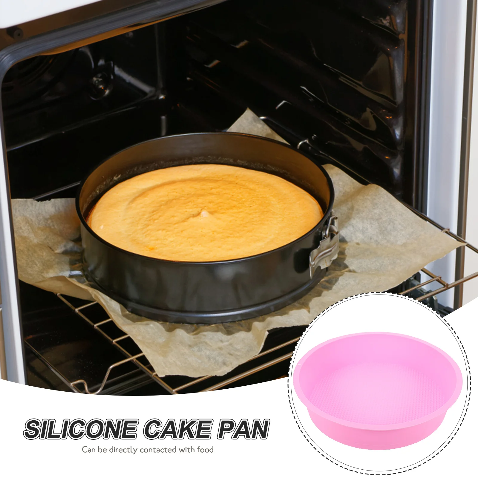 

Silicone Cake Pan Round Non-Stick Baking Mold Oven Safe Kitchen Bakeware for Cake Shop Home Bakery Nonstick Baking Pan