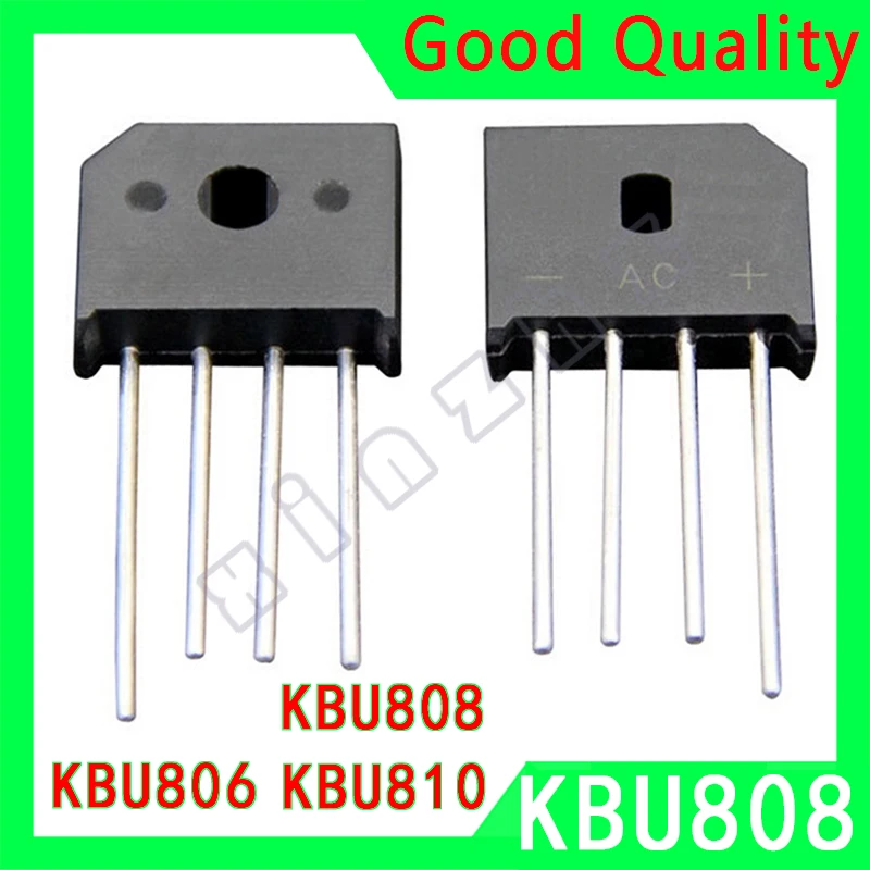 5PCS KBU806 KBU808 KBU810 100% New Single-Phase Bridge Rectifiers DIP-4 8A1000V