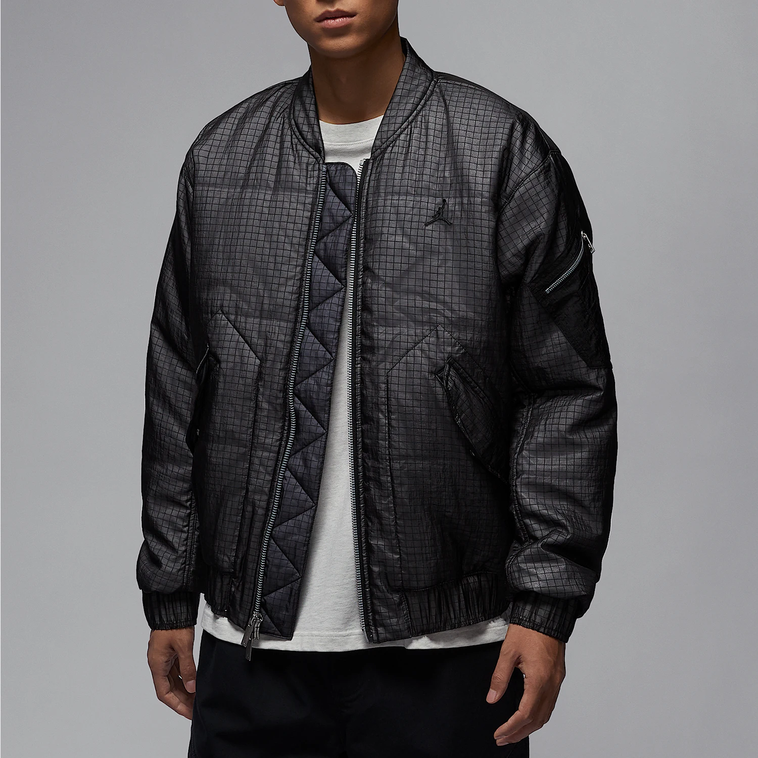 Nike genuine JORDAN men's plaid cotton padded warm stand up collar cotton jacket HQ8786-010