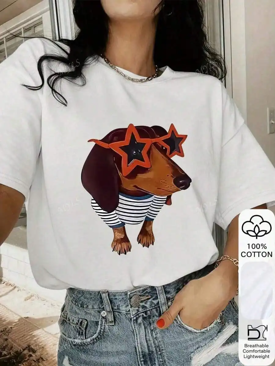 

Women's Plus Size T-shirt Graphic Short Sleeve Clothing Top, Loose and Casual, Soft and Comfortable Breathable, Outdoor Sports