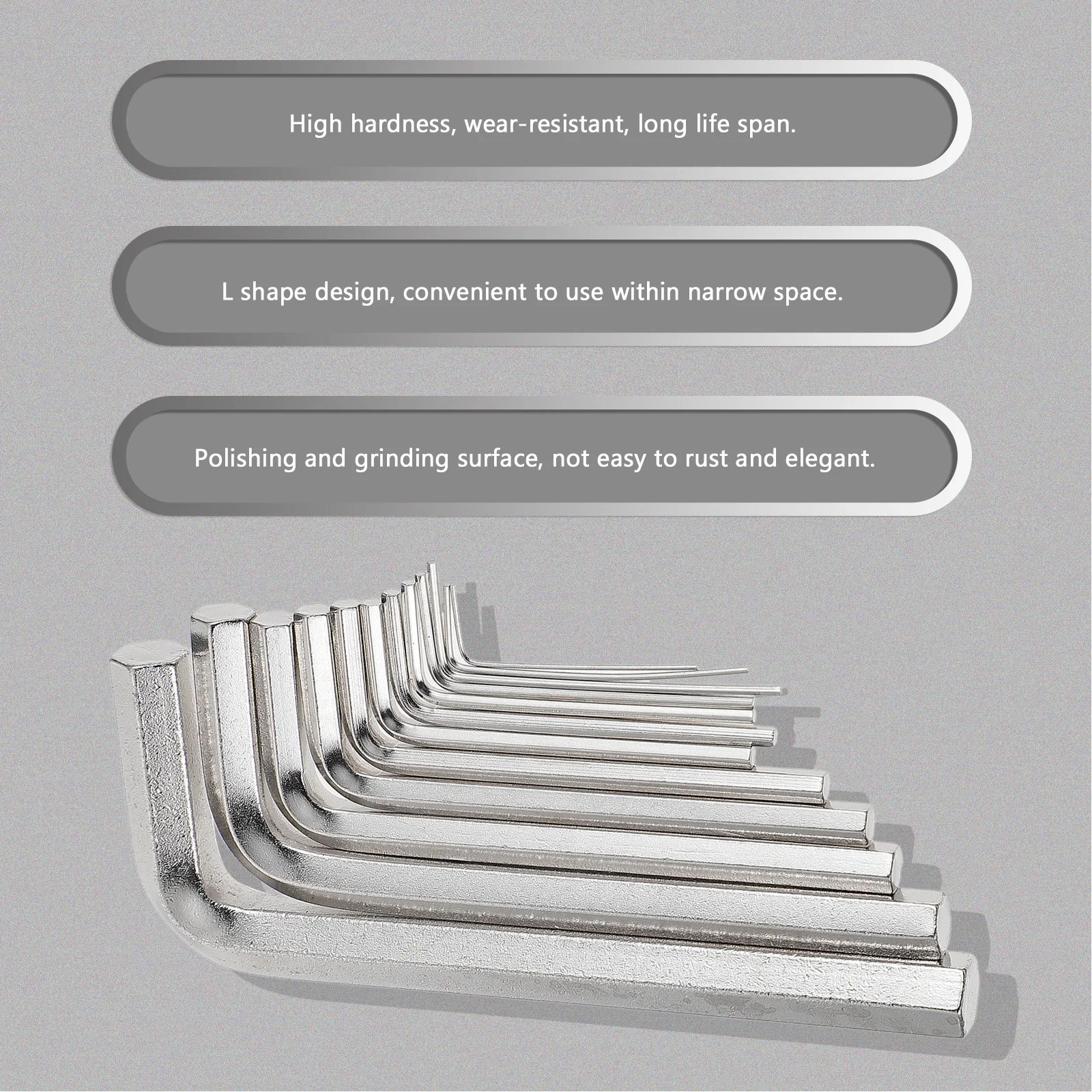 

12Pcs Hex Key Set Allen Wrench Spanner Hexagon Wrenches Professional Carbon Steel Polished Surface Allen Wrench