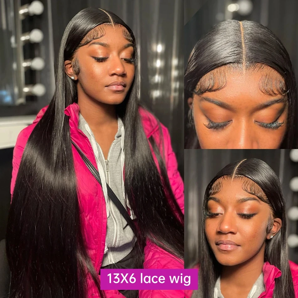 30 40 Inch Straight Lace Front Wigs Hd Lace Wig 13x6 Human Hair Wigs For Black Women Pre Plucked Brazilian 13x4 Lace Frontal Wig image 3