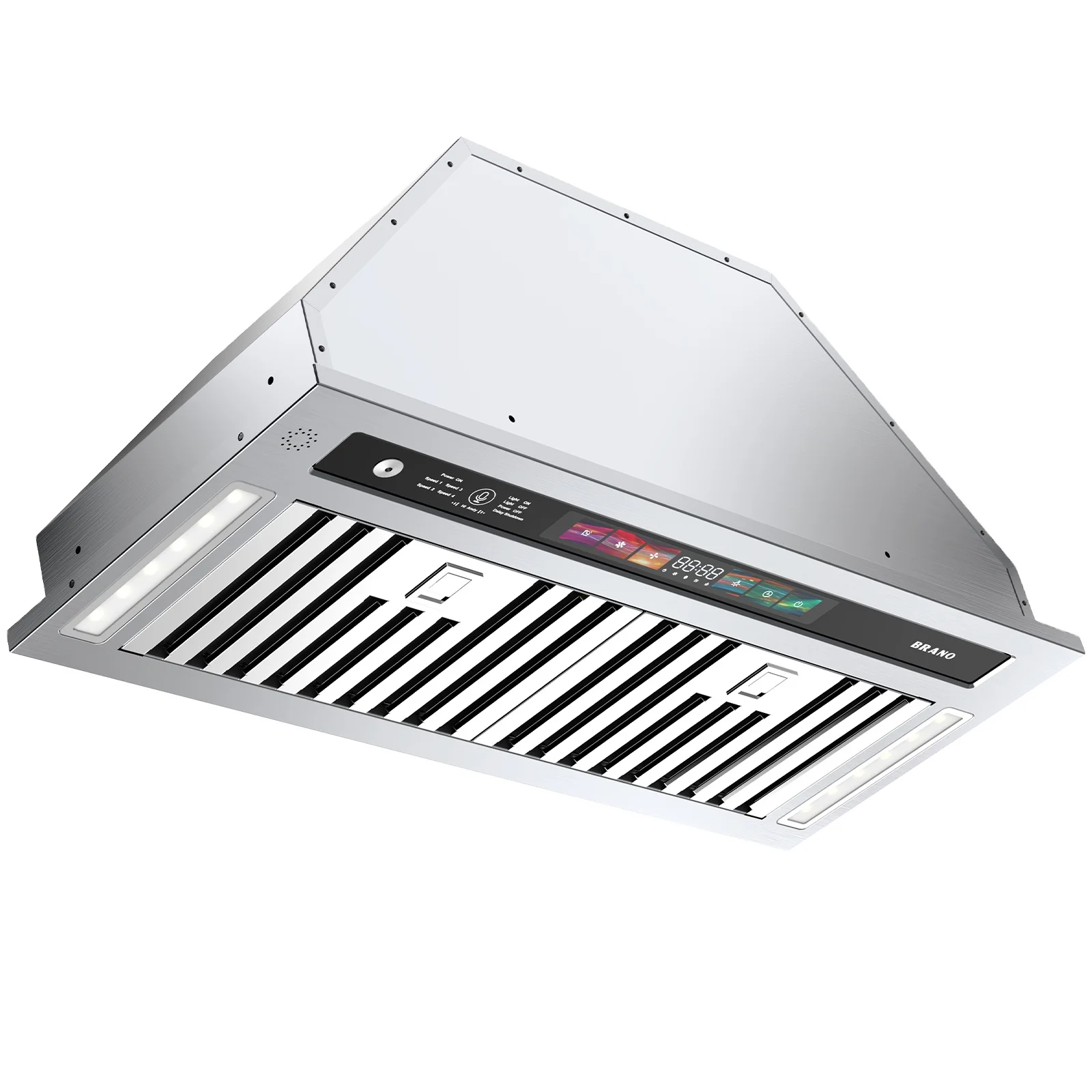 Stock Range Hood Intelligent Control 4-speed Exhaust Fan Charcoal Filter Range Hood Stainless Steel Kitchen Range Hood